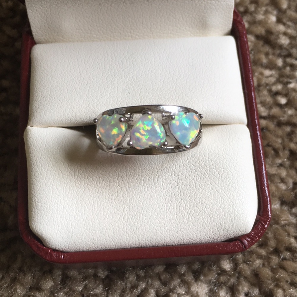 FREE Faux Opal Heart Ring